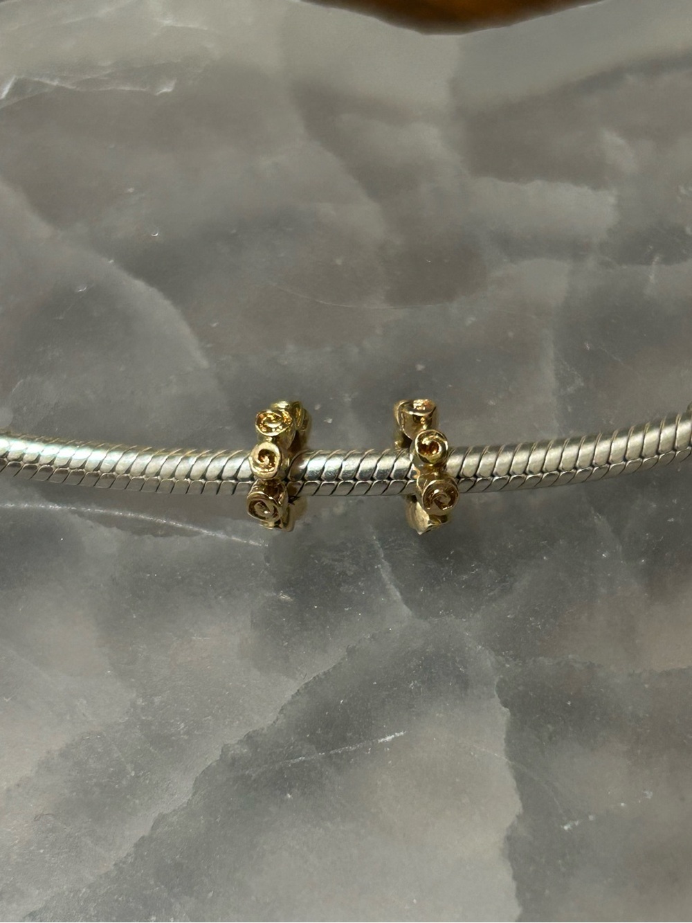 Pandora 14k Two solid Gold Small Rose Spacers
